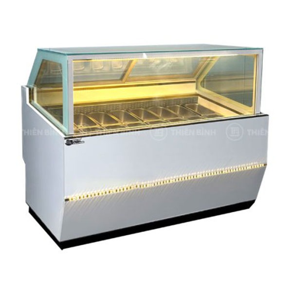 Tủ trưng bày kem 16 khay kính vuông Snow Village BL-1.6V