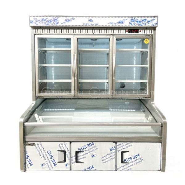 Tủ trưng bày thực phẩm trên mát dưới đông 3 chế độ Snow Village DC-1800FY